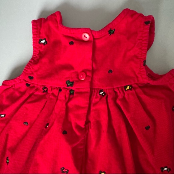 ❤️3/$30 Vintage Samara Baby Girl Red Corduroy Jumper Dress Scottie Dogs - 18M - Picture 4 of 7